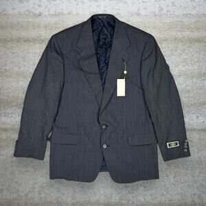 Vintage 90s Joseph Abboud Wool Suit Jacket Mens L Dark Grey Made in USA